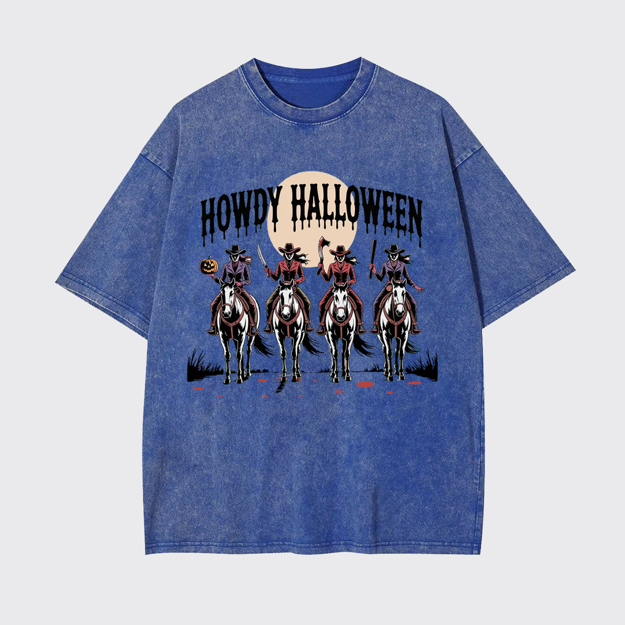 Cowgirl Riding Halloween Garment-dye Tees