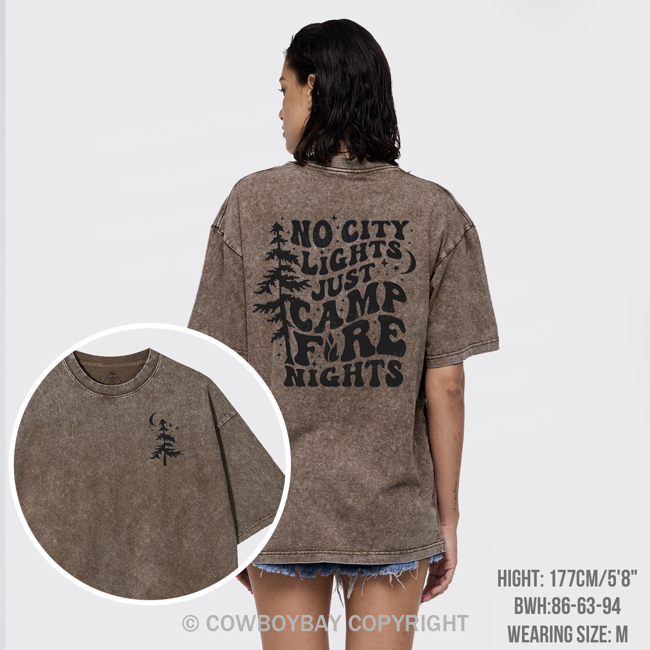 No City Lights Just Camp Fire Nights Garment-dye Tees