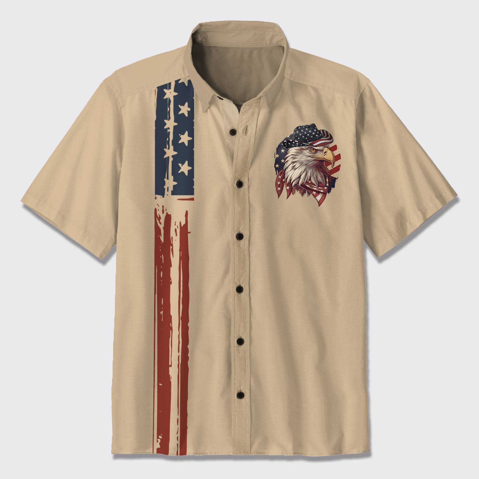 Retro 4th Of July-Feral But Freedom Button Up Shirts