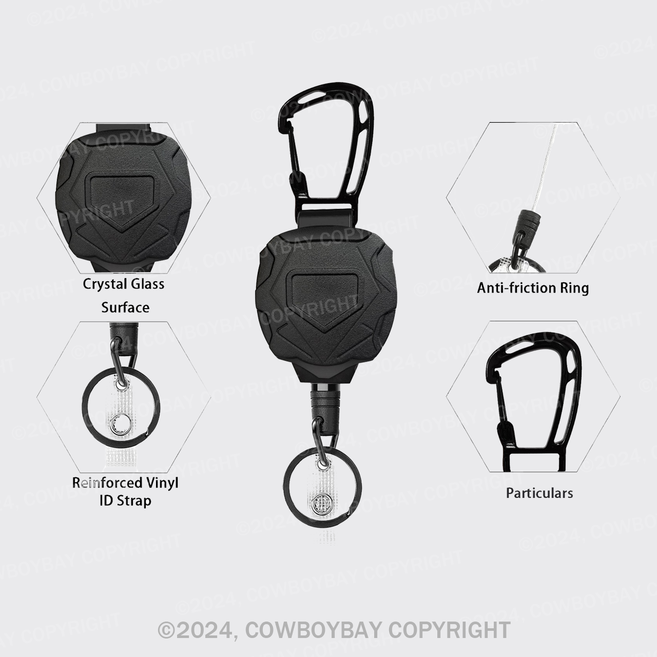 Retractable Anti-Lost Wire Rope Keychain