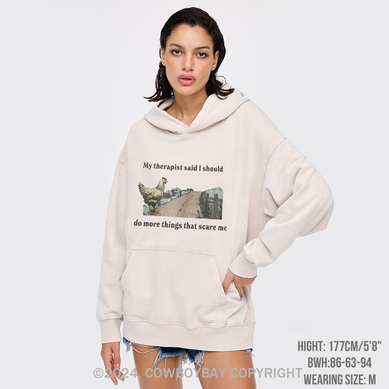 My Therapist Says Do Things That Scare Me Garment-Dye Hoodies