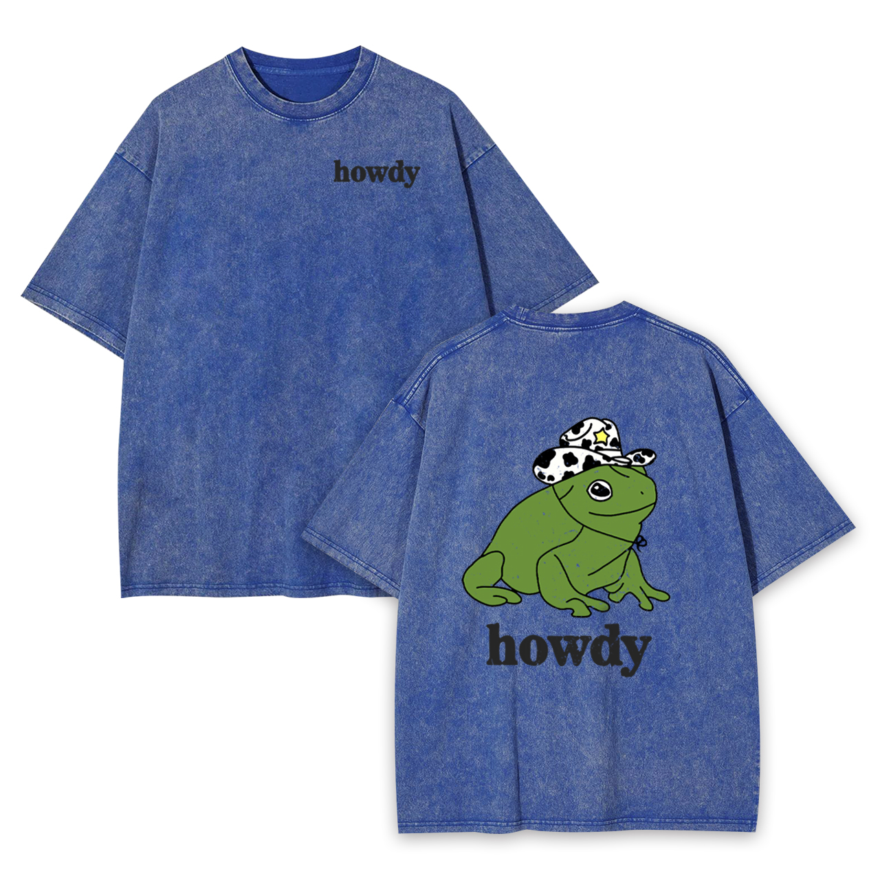 Howdy Cute Frog Garment-dye Tees