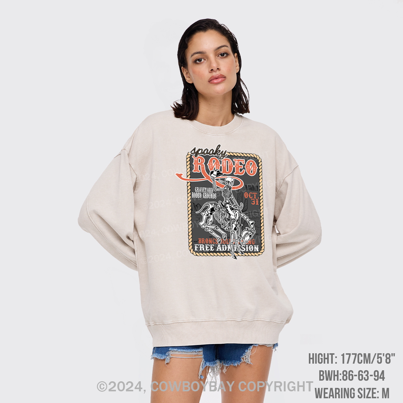 Funny Skeletons In Weird Rodeo Washed Sweatshirts
