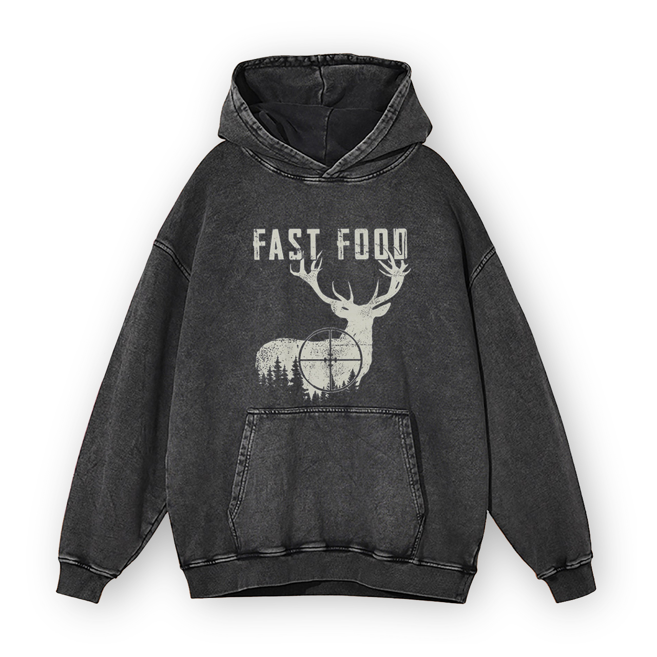 Hunting Fast Food Garment-Dye Hoodies
