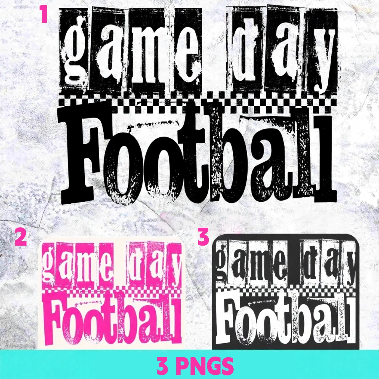 Game Day Football Retro Checkered Garment-dye Tees