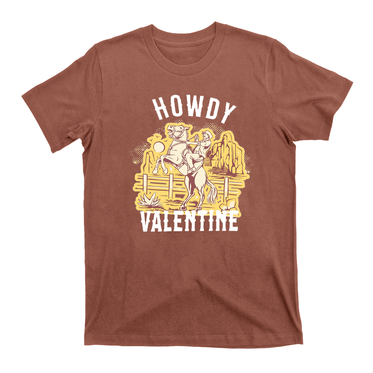 Desert Golden Sunset Howdy Valentine T-Shirts