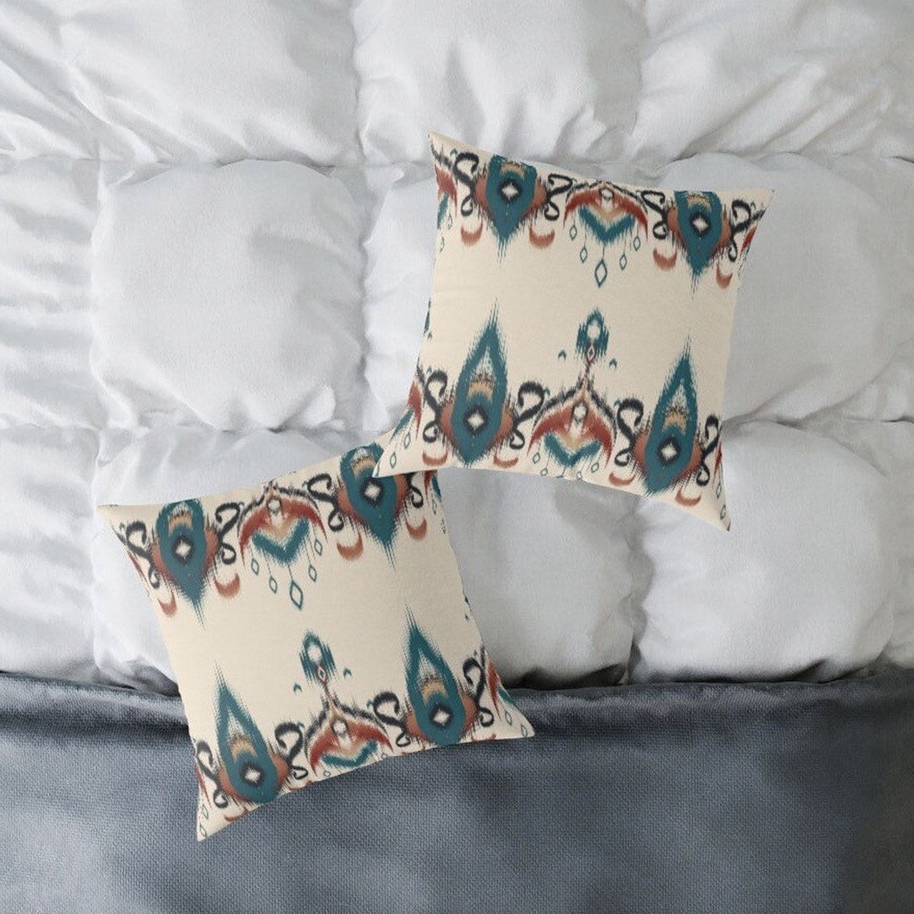 Aztes Cowboy Print Accent Pillow