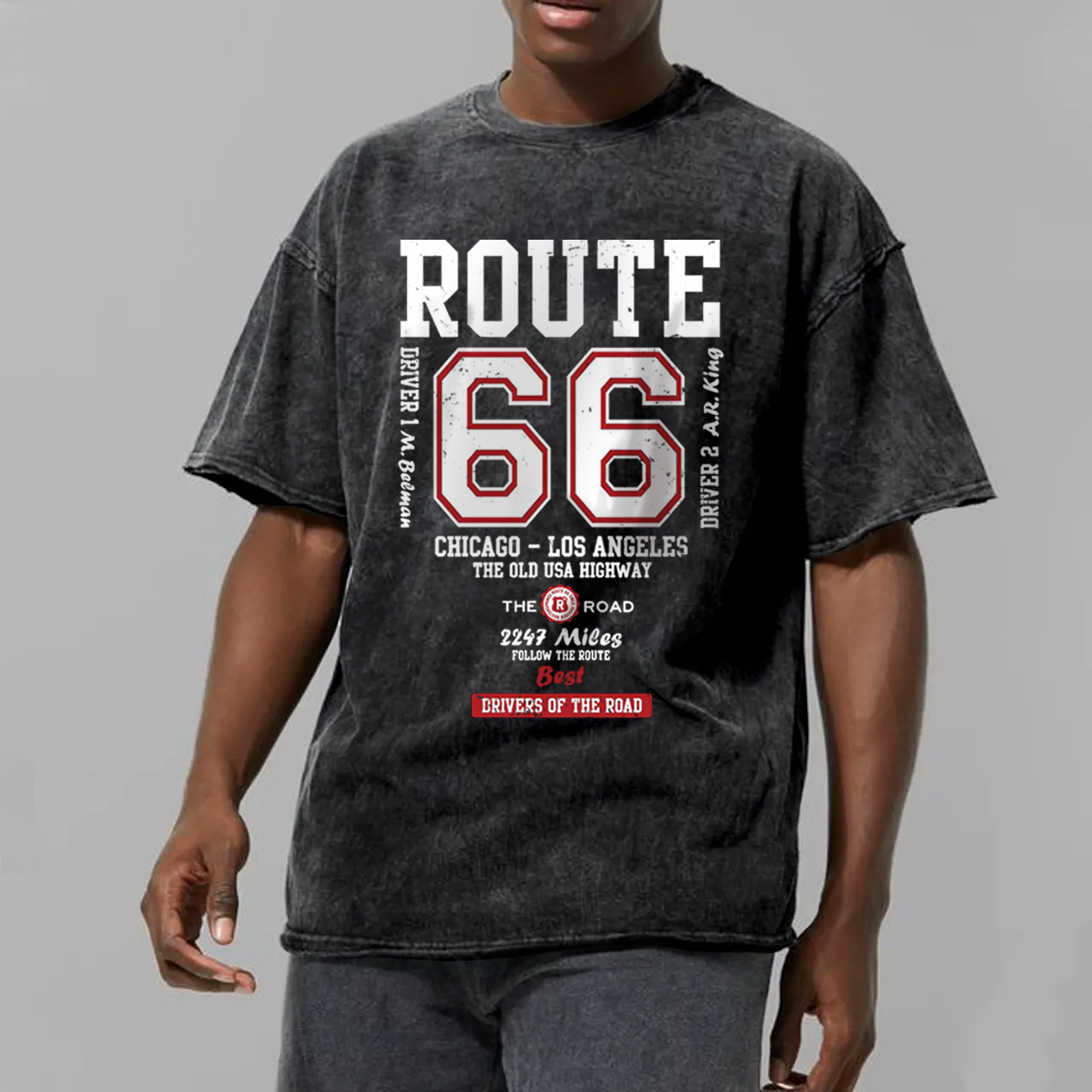 Route 66 The Old USA Highway Garment-dye Tees