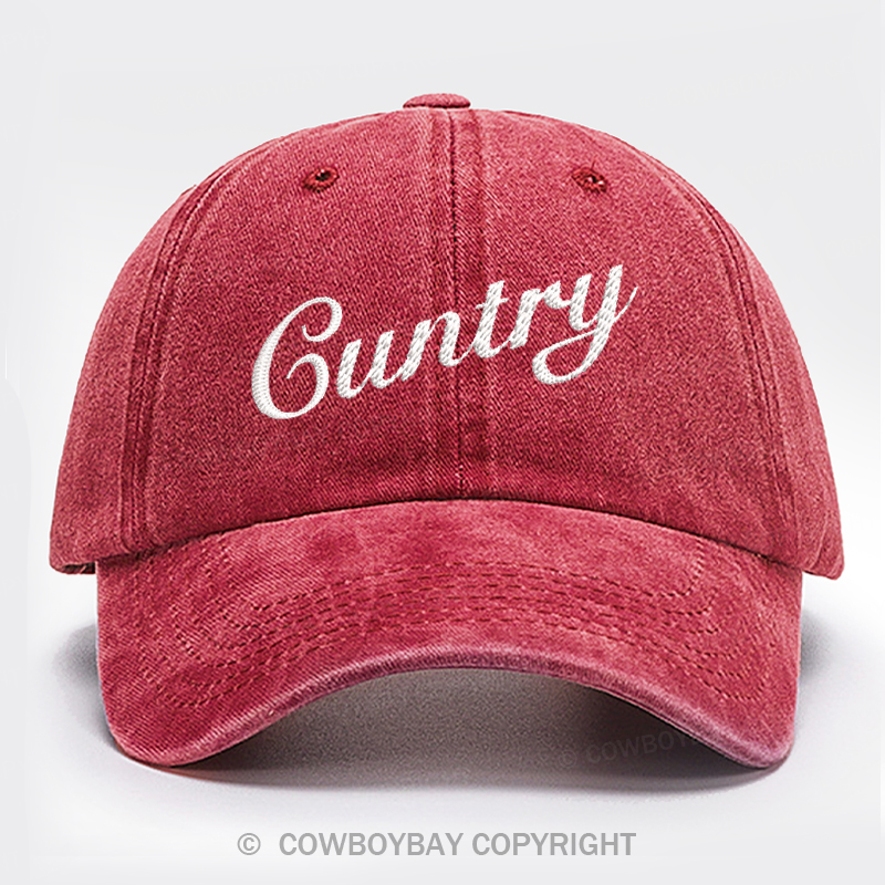 Cuntry Western Cowgirl Embroidery Washed Hat