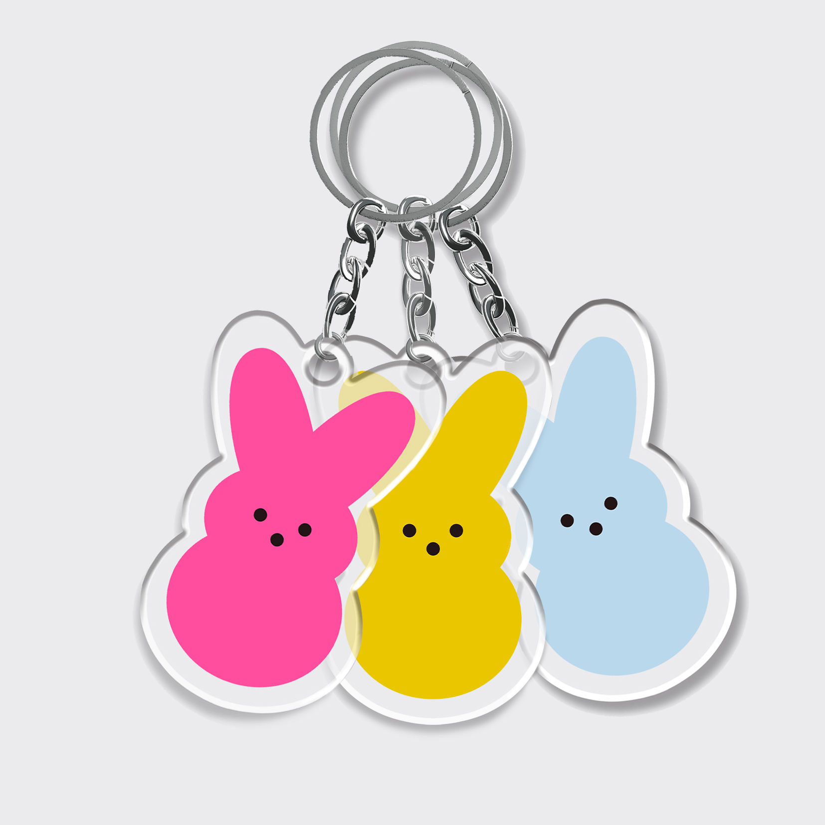 Peep Bunny Keychain