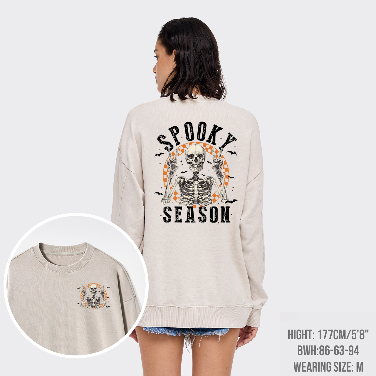Fall Spooky Retro Halloween Washed Sweatshirts
