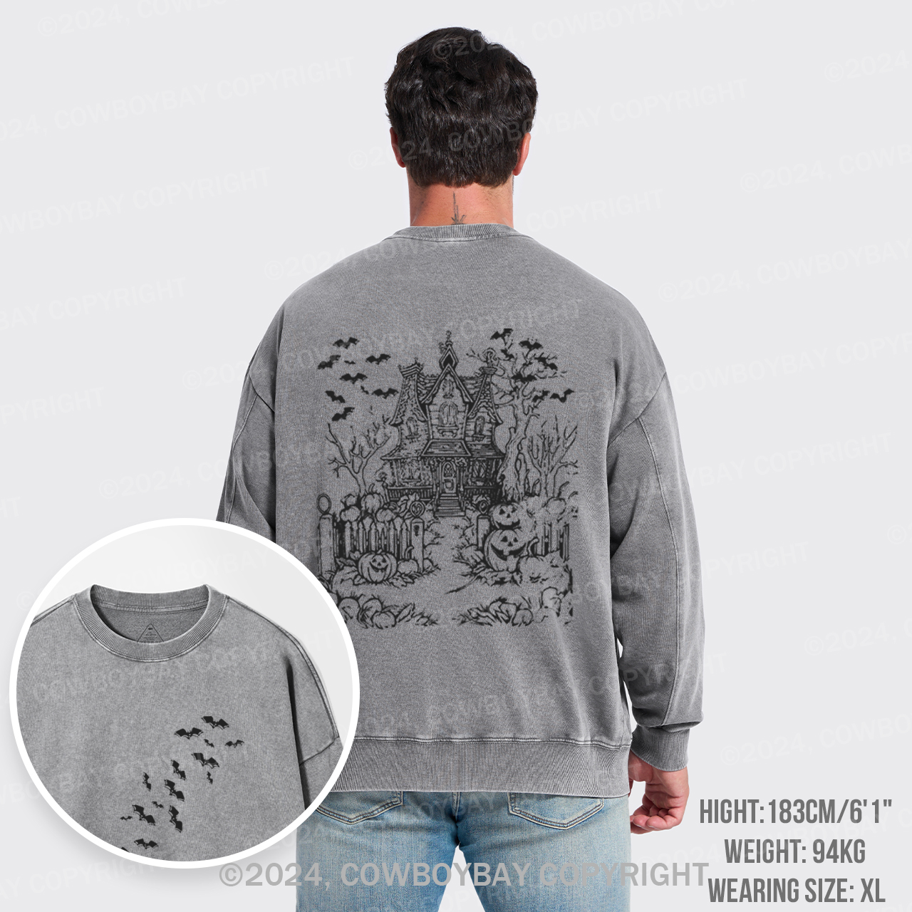 Haunted House,Welcome To Your Presence Washed Sweatshirts