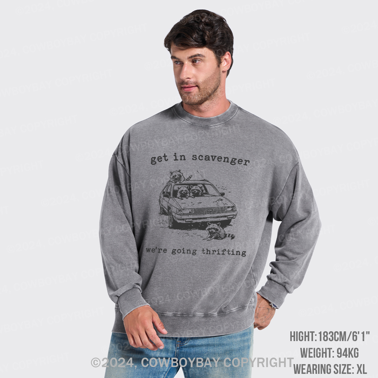 Get In Scavenger We're Going Thrifting Washed Sweatshirts