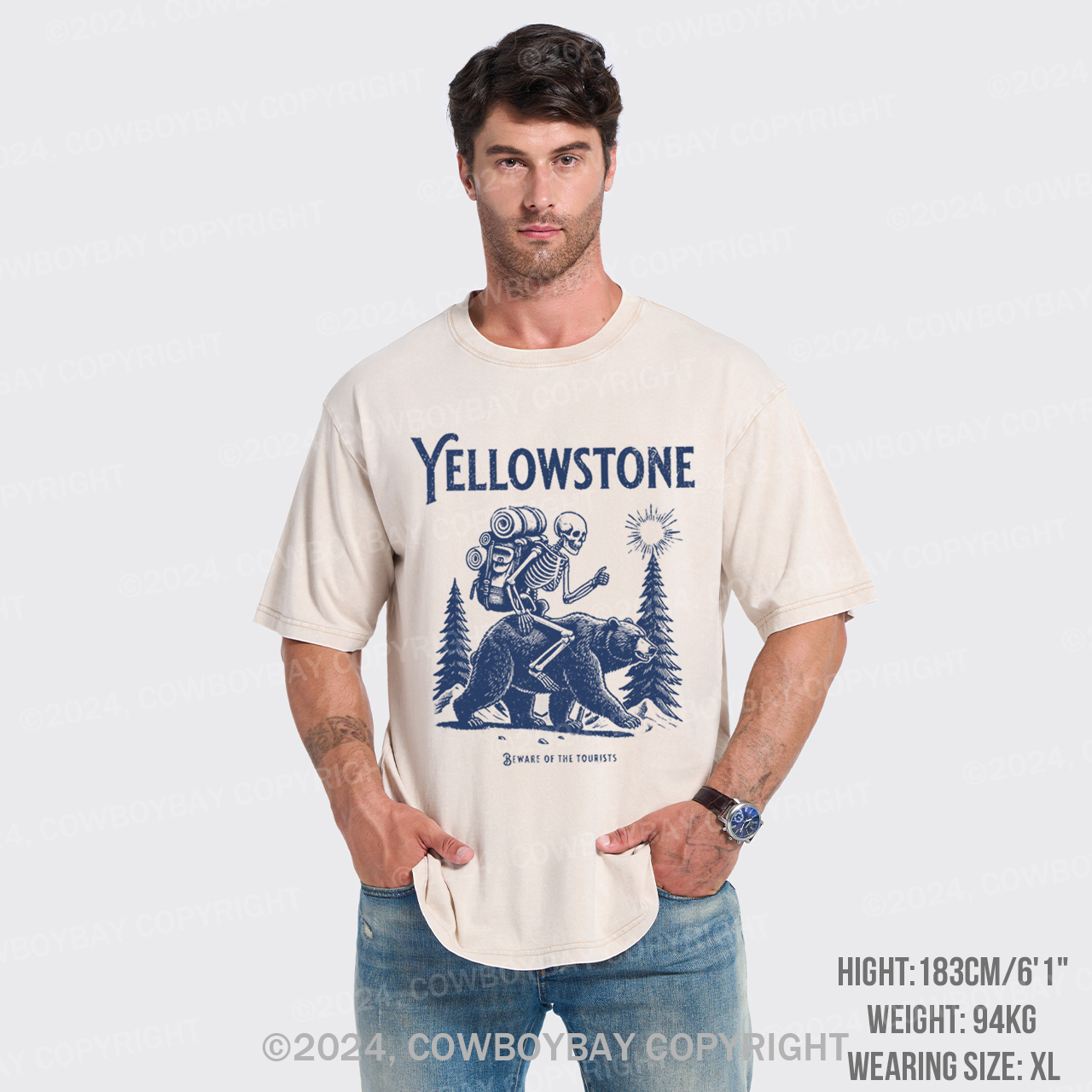Yellowstone Skeleton Crewneck Garment-dye Tees