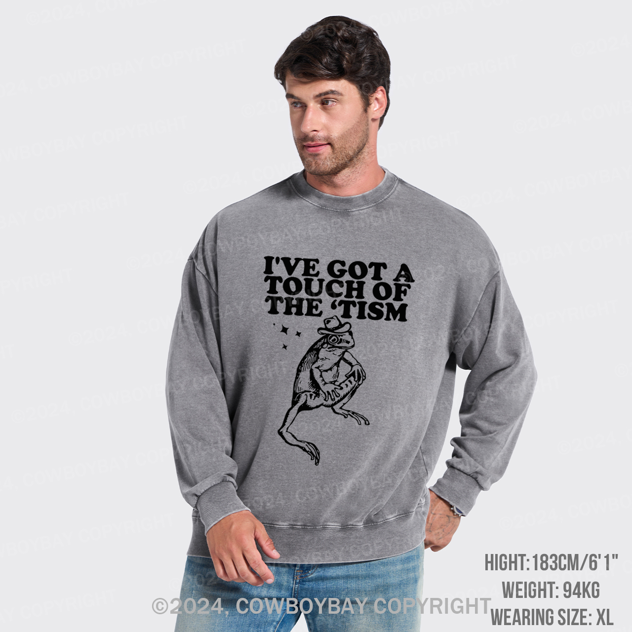 I've Got A Touch Of The Tism Washed Sweatshirts