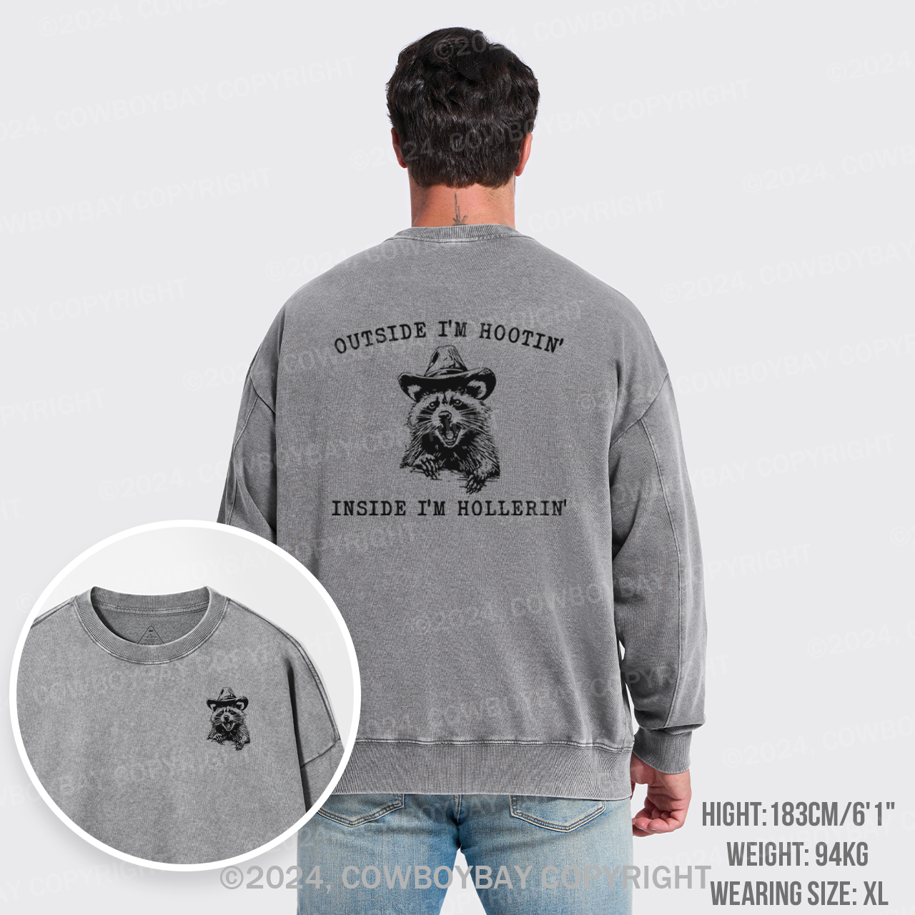 Outside I'm Hootin But Inside I Be Hollerin Washed Sweatshirts