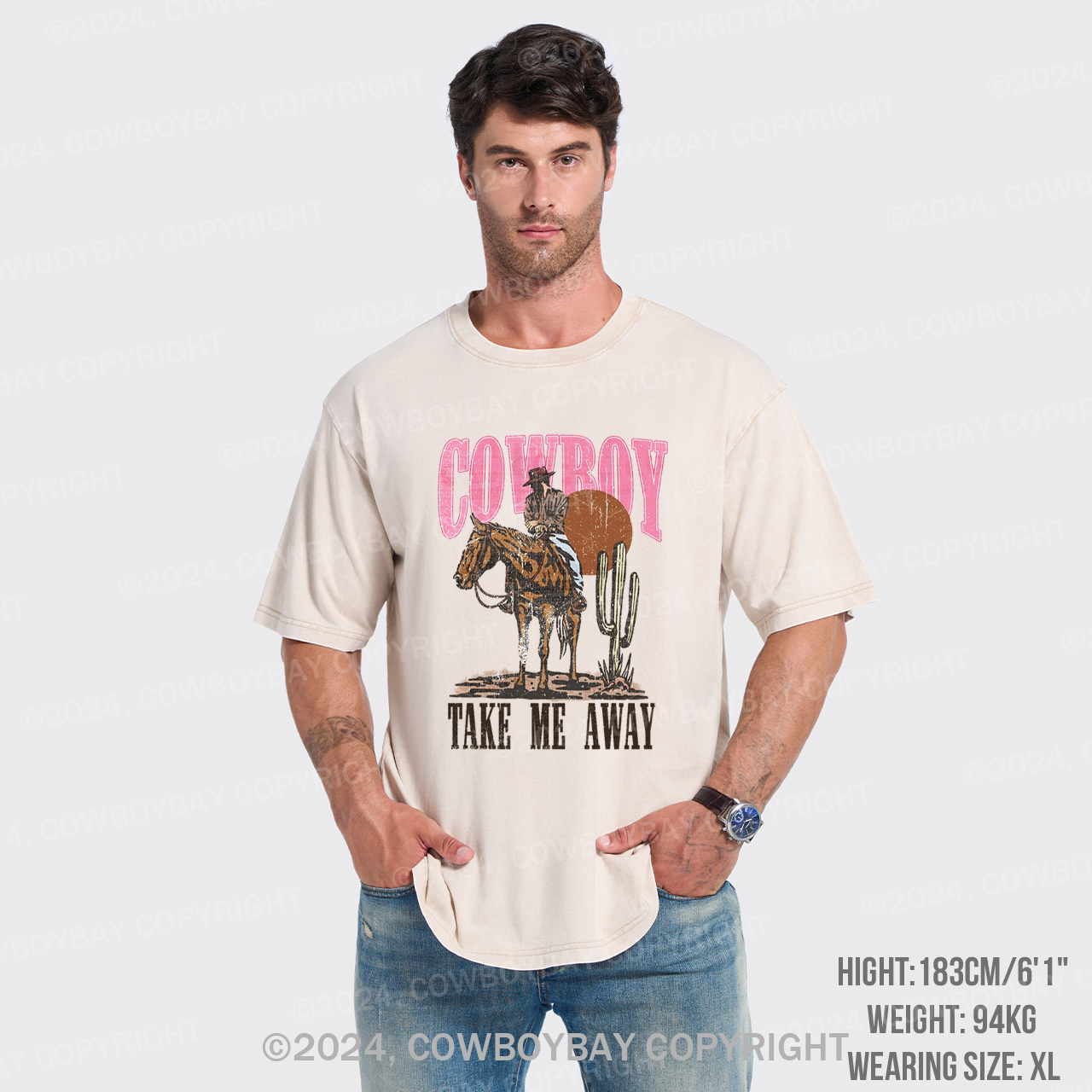 Cowboy Take Me Away Western Garment-dye Tees