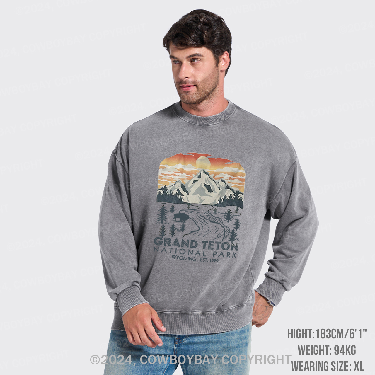 Grand Teton National Park Washed Sweatshirts