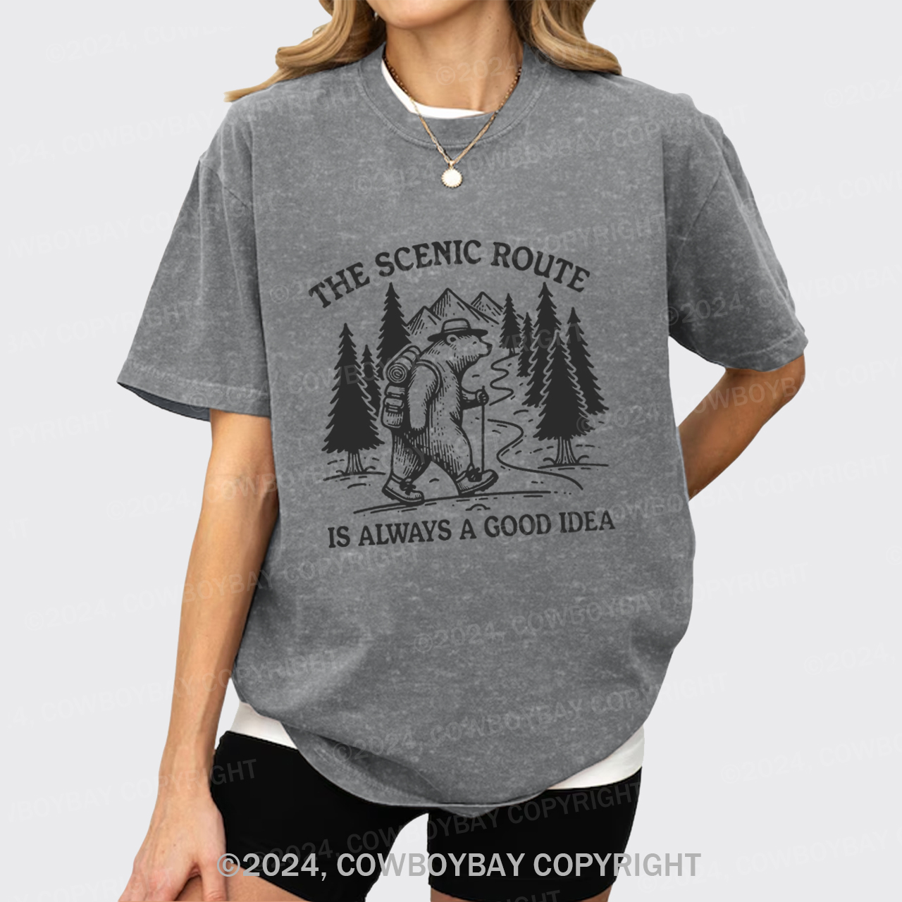 The Scenic Route Is Always A Good Idea Garment-dye Tees