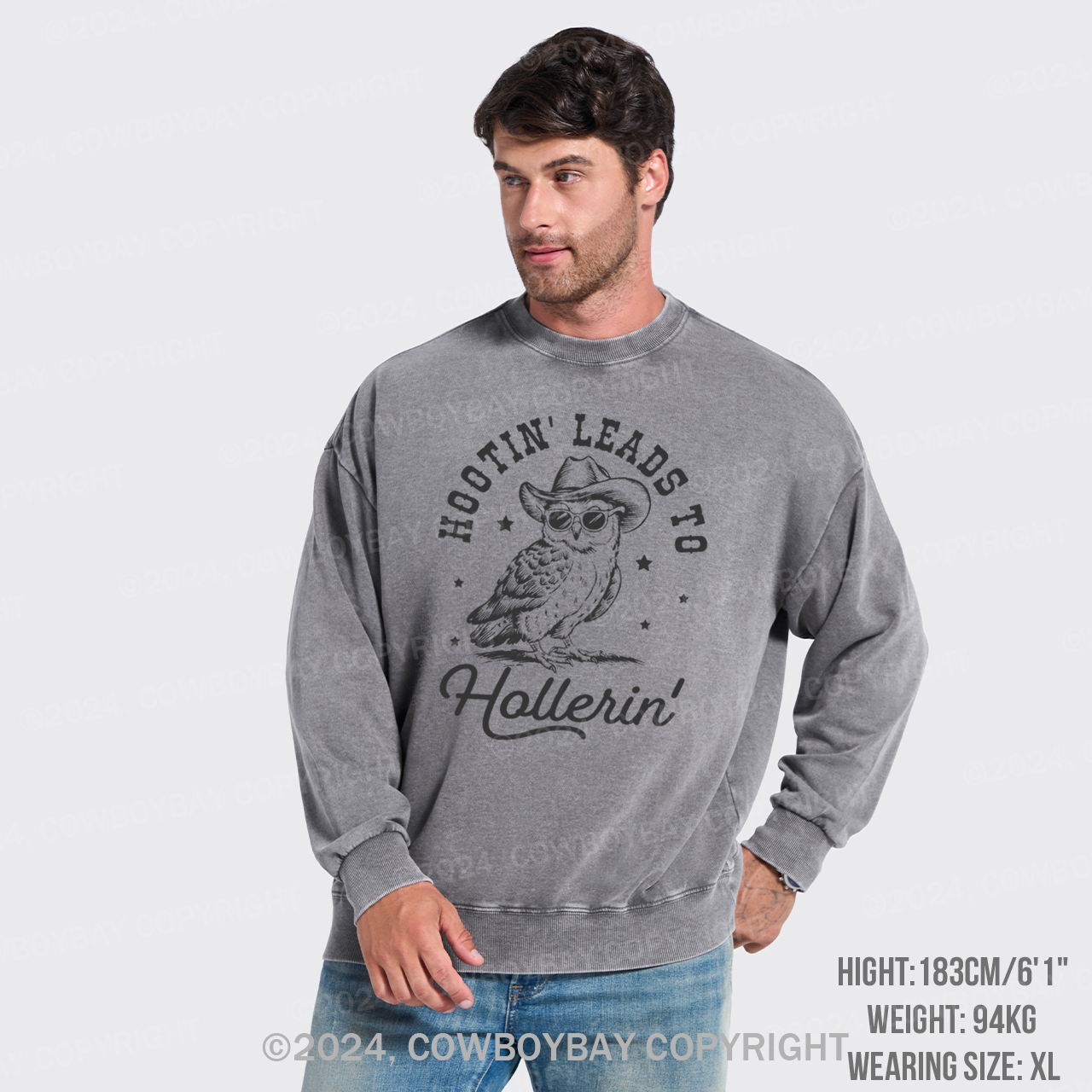 Hootin' Leads To Hollerin Washed Sweatshirts