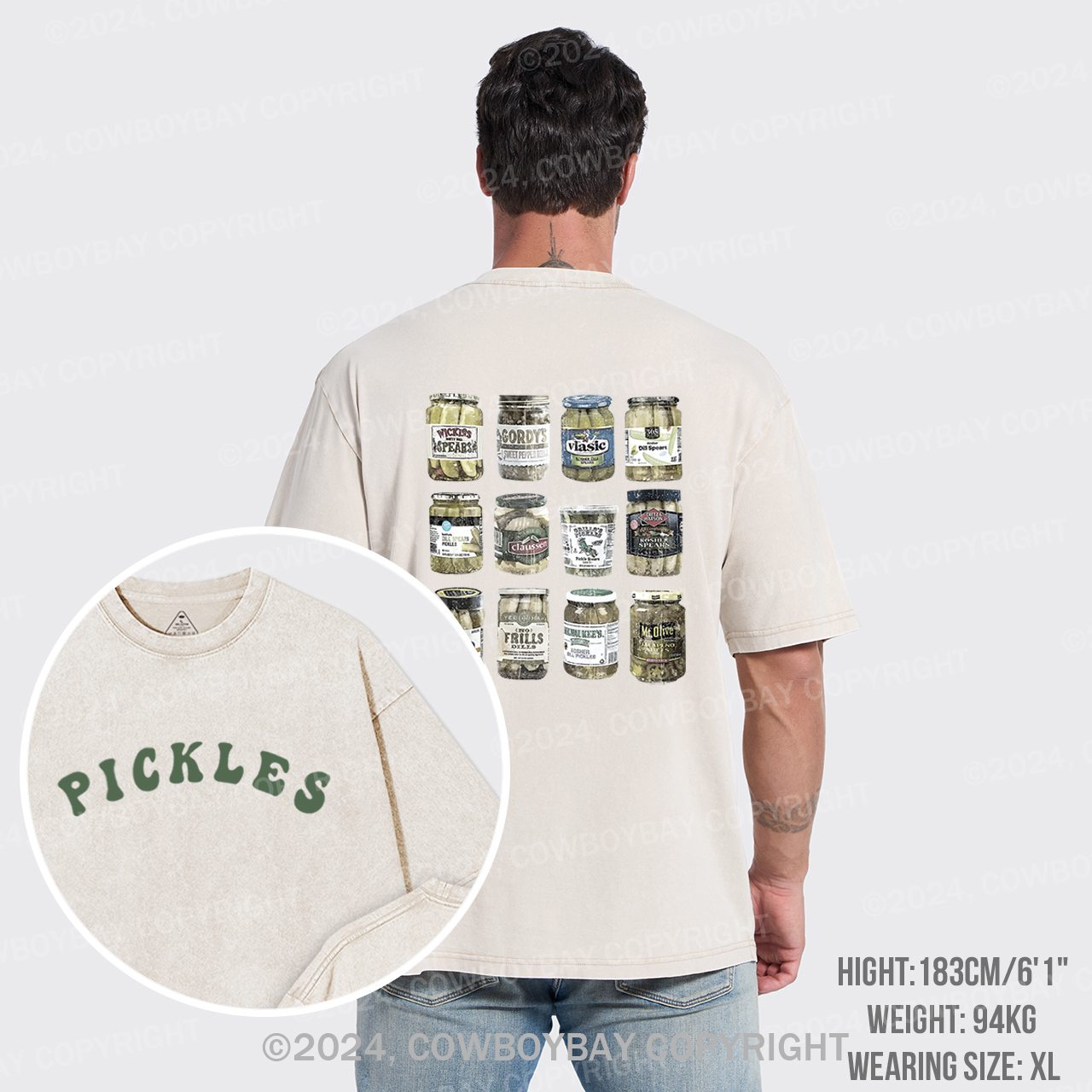 Canned Pickles Lovers Vintage Garment-dye Tees