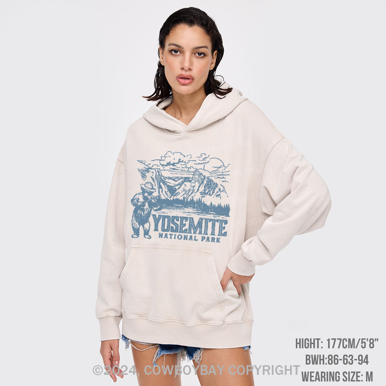 Hiking In Yosemite National Park Garment-Dye Hoodies