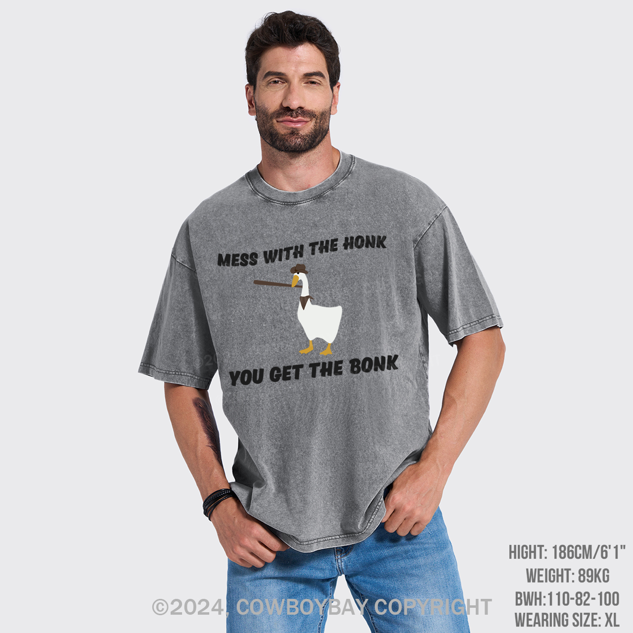 Mess With The Honk You Get The Bonk Garment-dye Tees