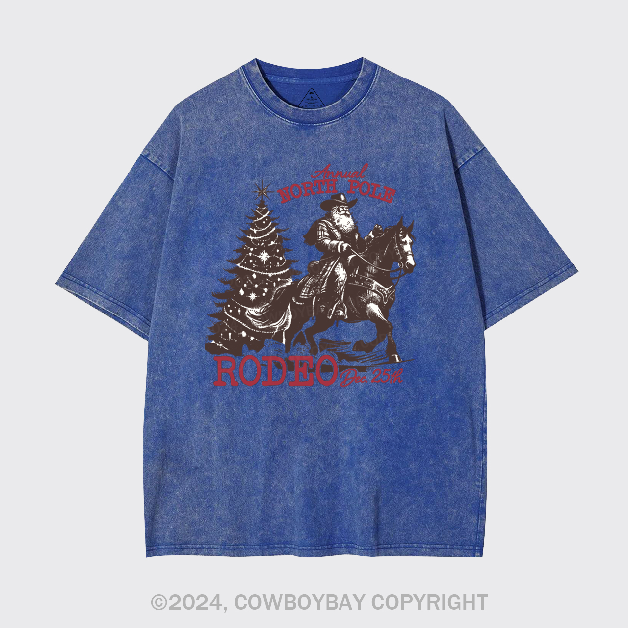 Cowboy Santa Western Christmas Garment-dye Tees