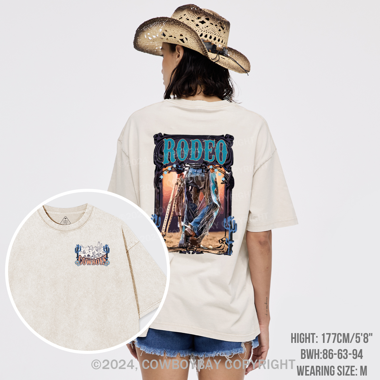 Western Rodeo Wild Cowboy Garment-dye Tees