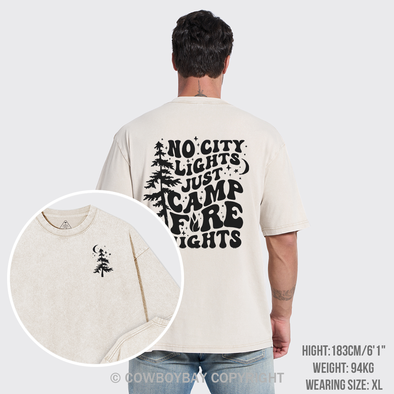 No City Lights Just Camp Fire Nights Garment-dye Tees