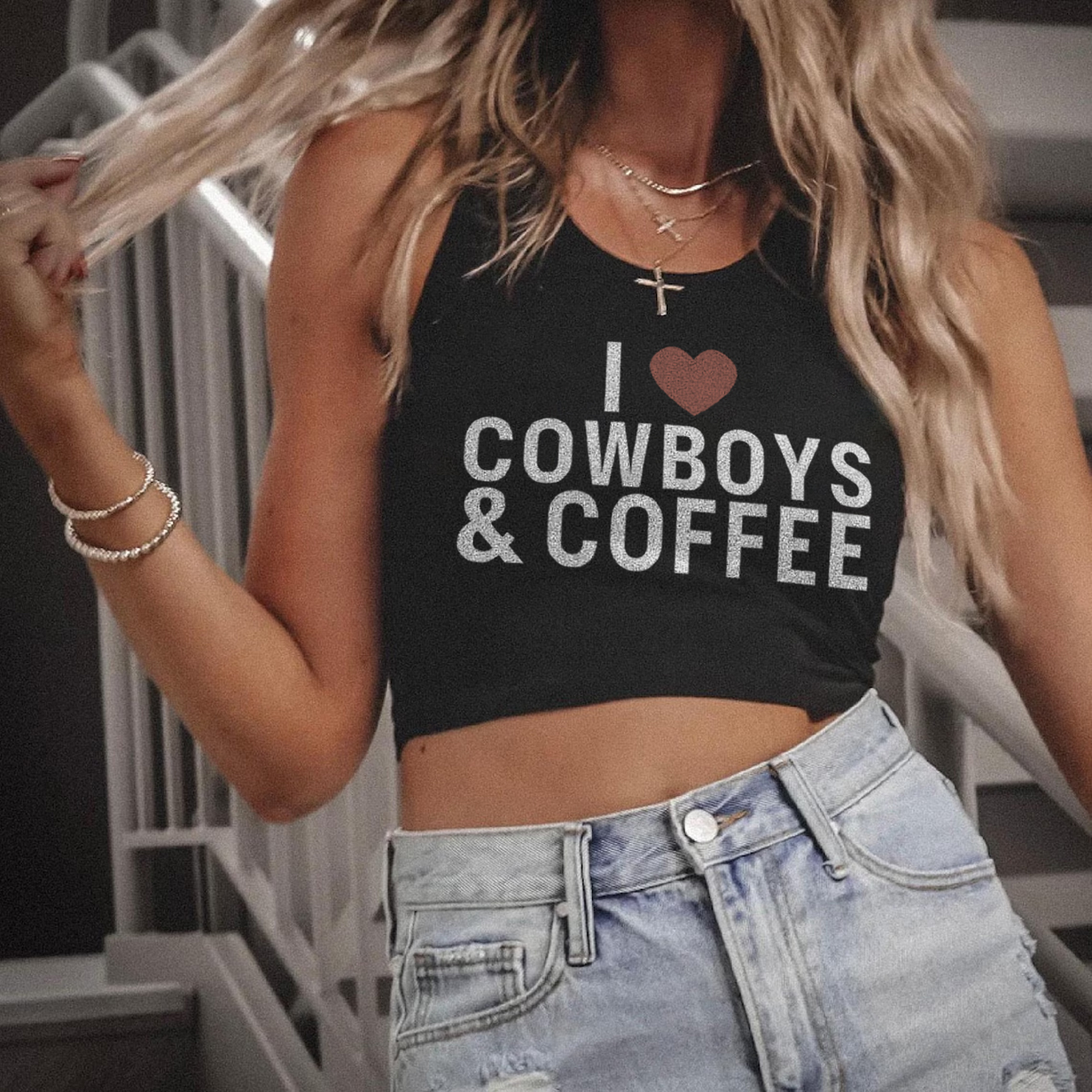 I Love Cowboys And Coffee Tank Top
