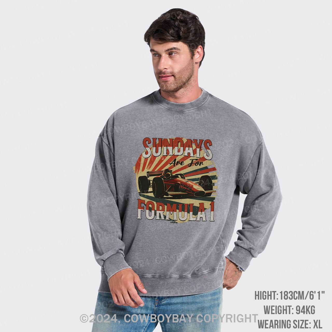 Retro F1 Washed Sweatshirts