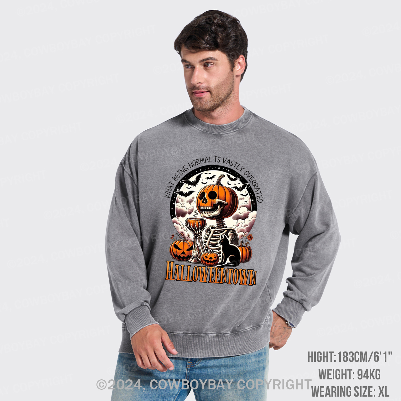 Halloweentown Spooky Vibes Washed Sweatshirts