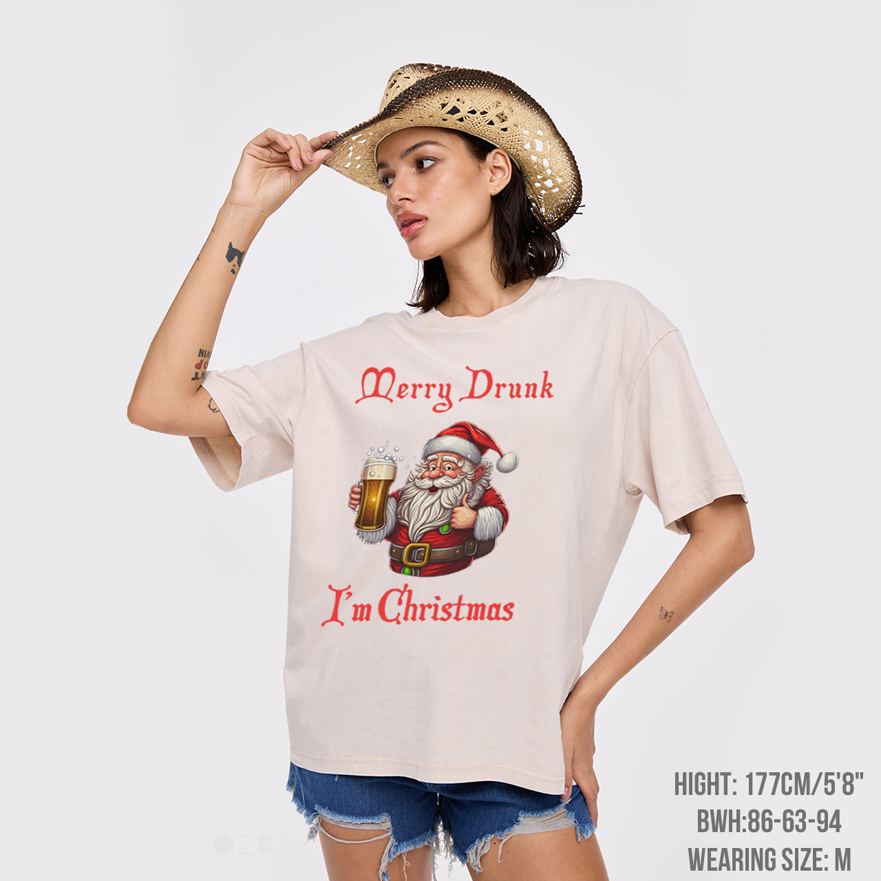 Merry Drunk I'm Christmas Garment-dye Tees
