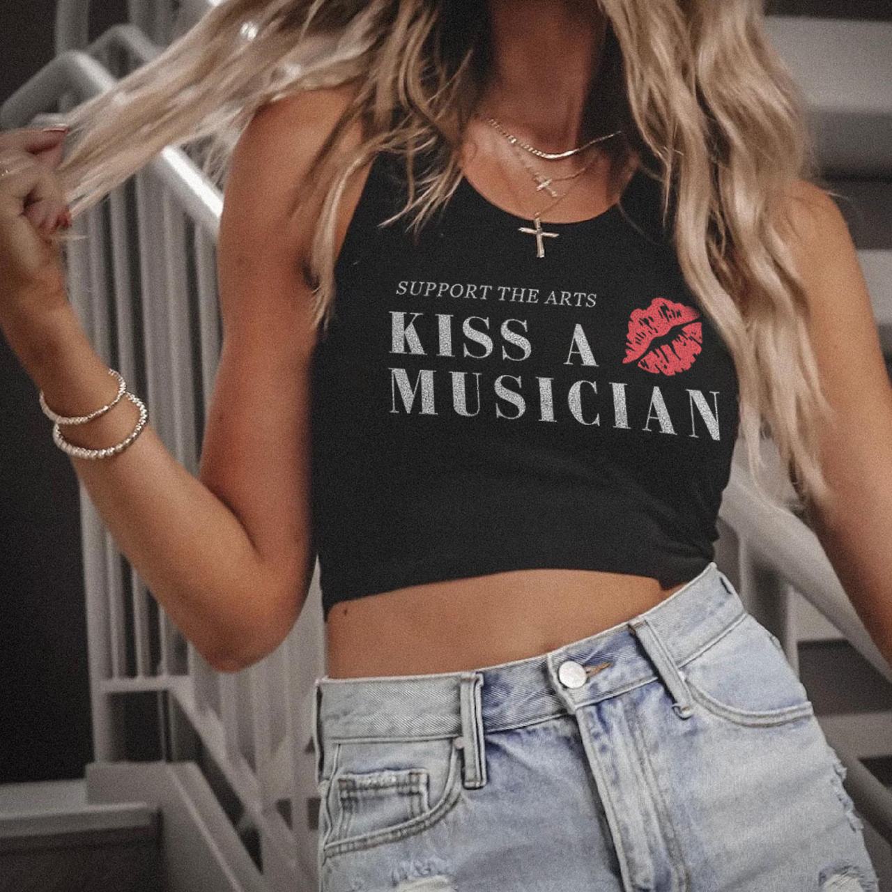 Support The Arts Kiss A Musician Tank Top