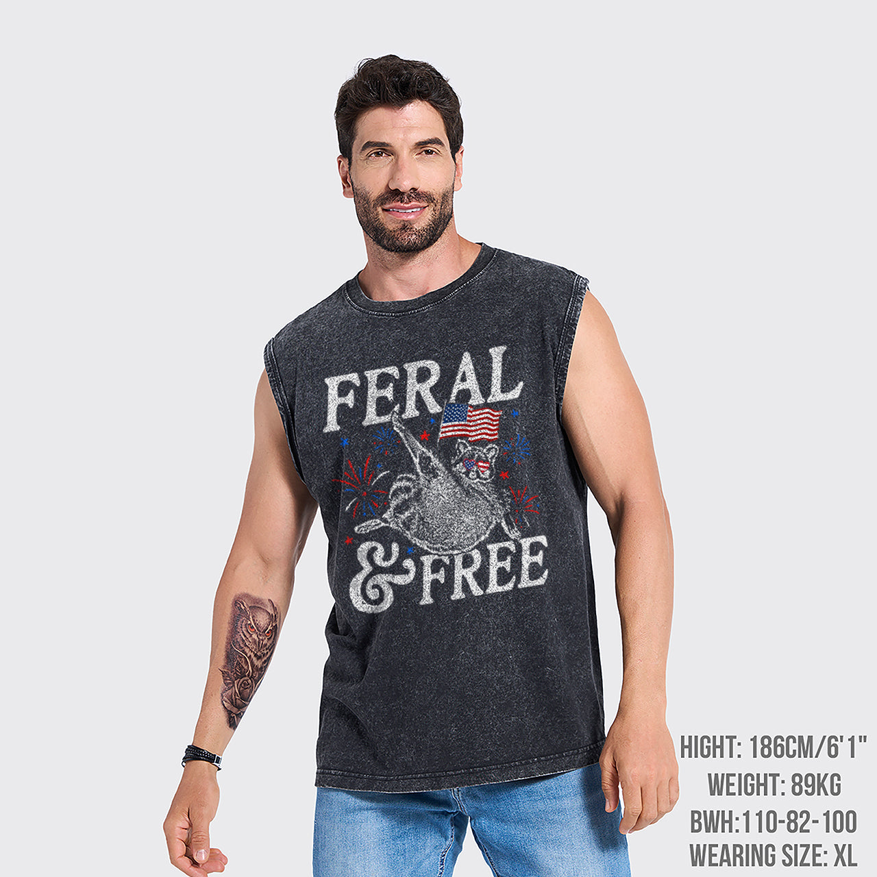 Feral Raccoon-Feral And Free Washed Tanks