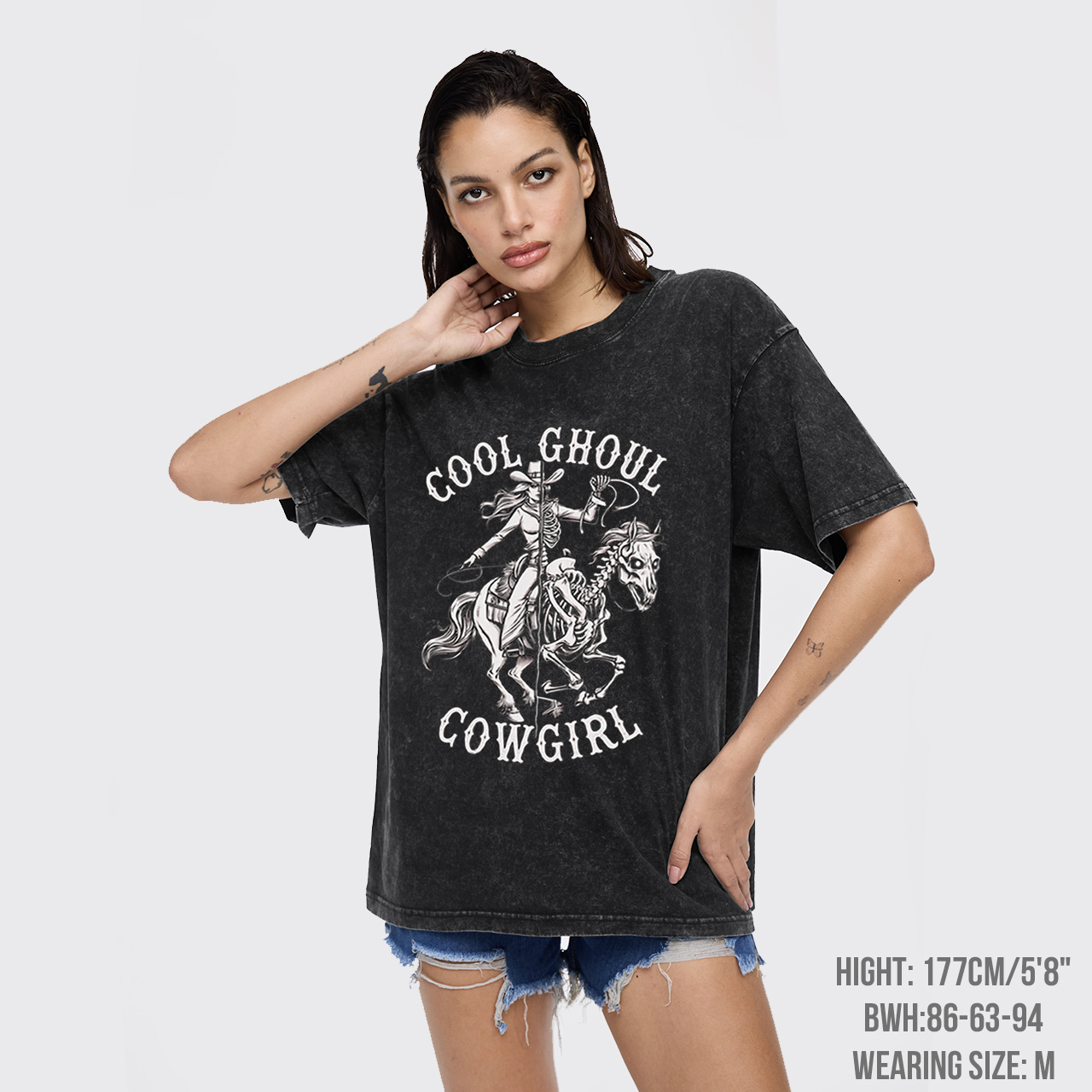 Halloween Cool Ghoul Cowgirl Garment-dye Tees