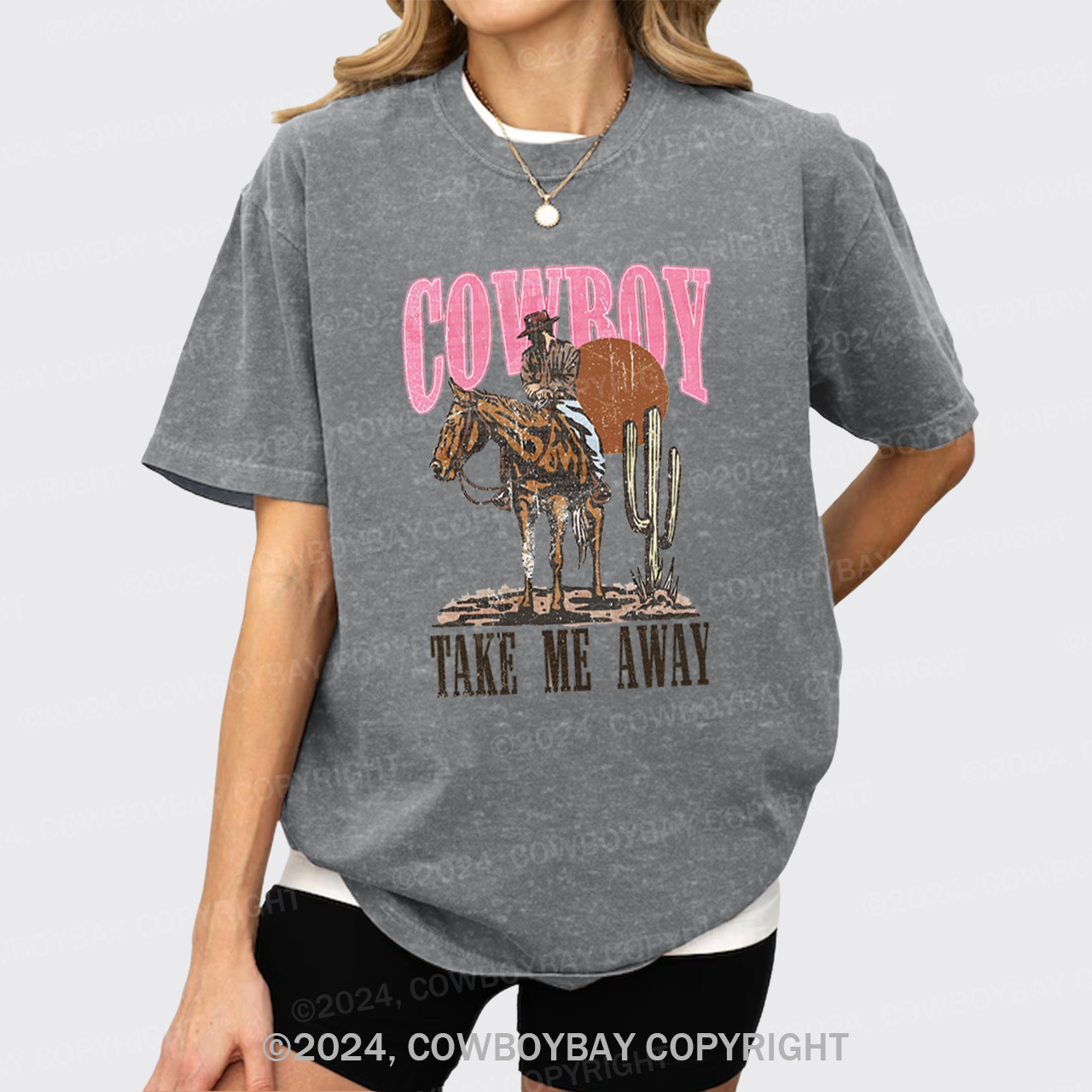 Cowboy Take Me Away Western Garment-dye Tees