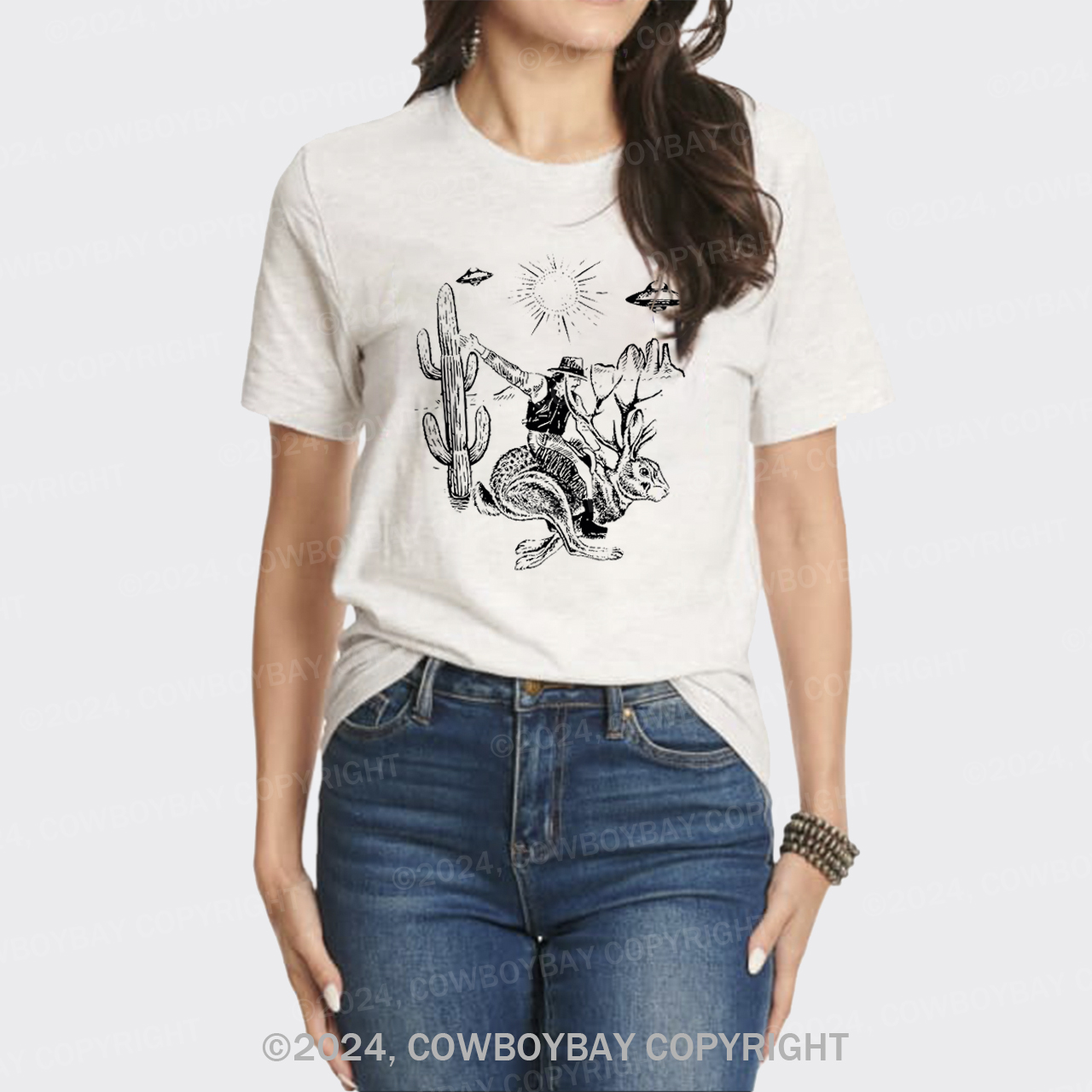 Cowboy Riding Jackalope T-Shirts