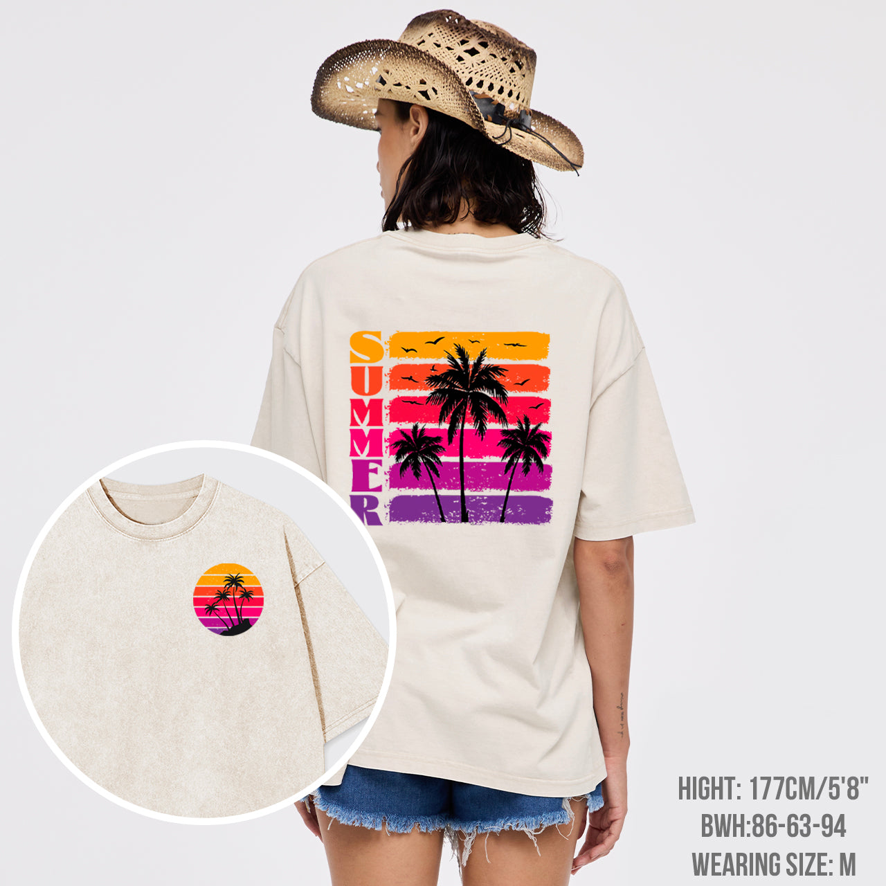 Palm Trees And Sunset Garment-dye Tees