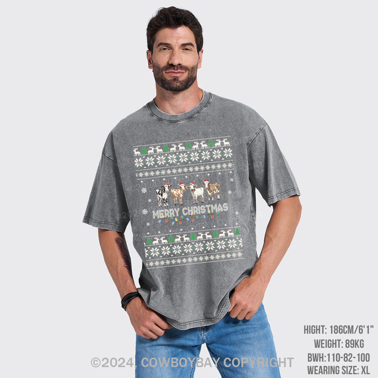 Christmas Cow Garment-dye Tees