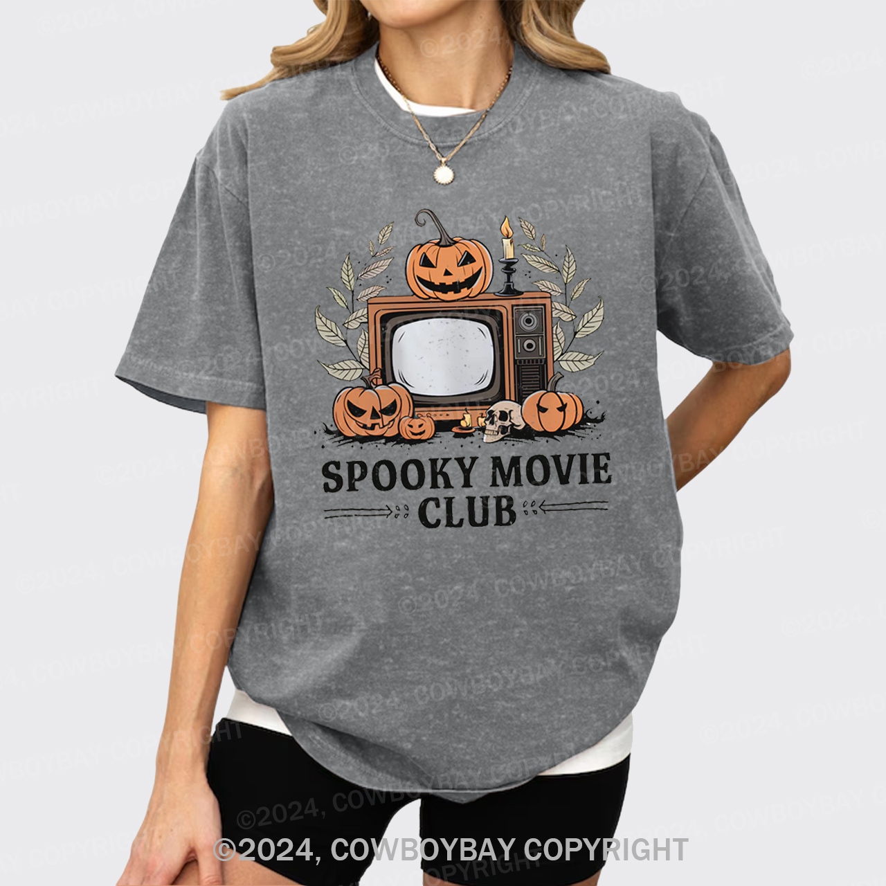 Halloween Horror,Spooky Movie Club Garment-dye Tees