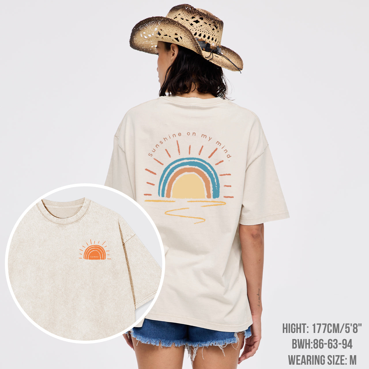 Retro Sun Shine On My Mind Garment-dye Tees