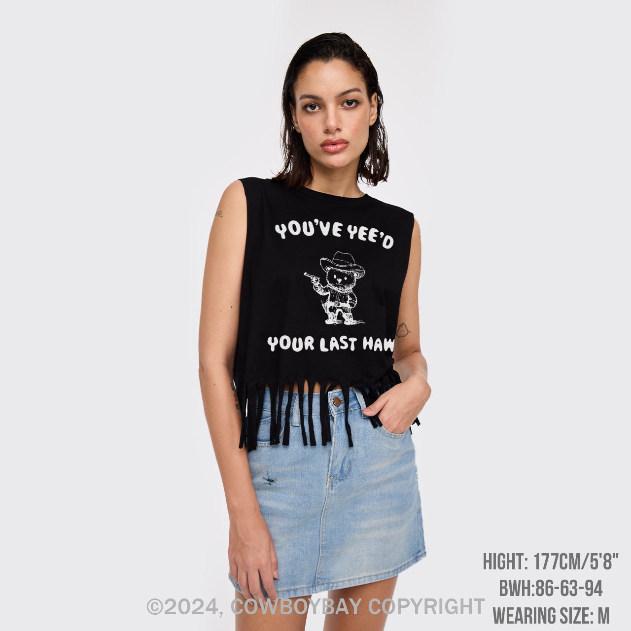 Cowboy Bear As A Cop Fringe Tank