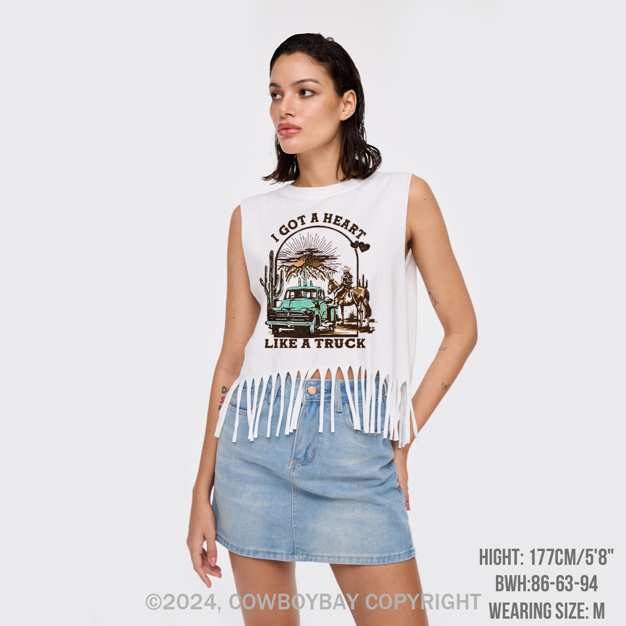 I Got A Heart Like A Truck Fringe Tank