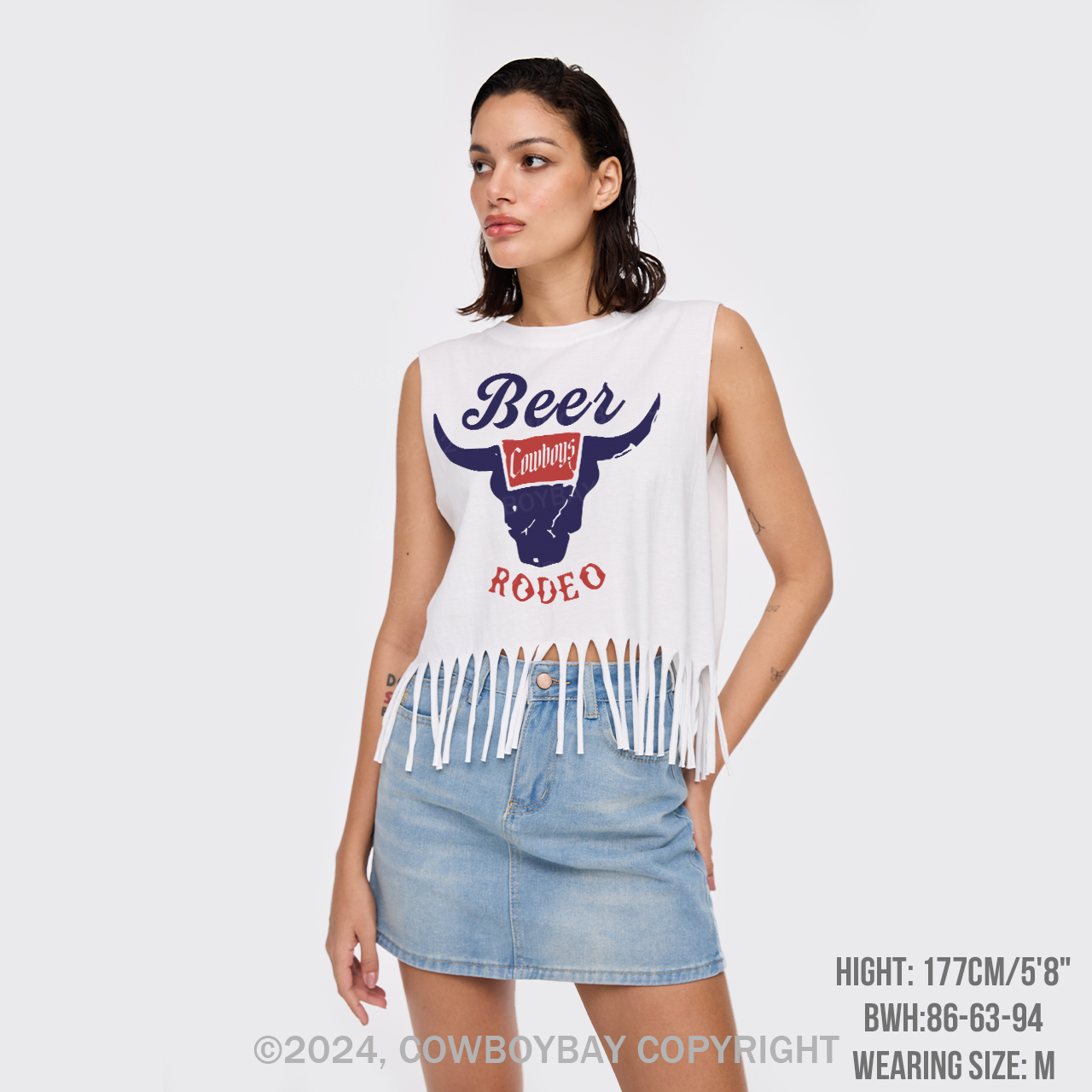 Retro Beer Rodeo Inspired Fringe Tank