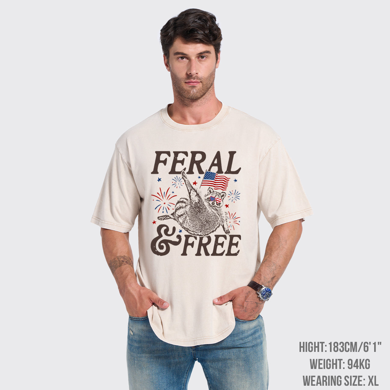 Feral Raccoon-Feral And Free Garment-dye Tees