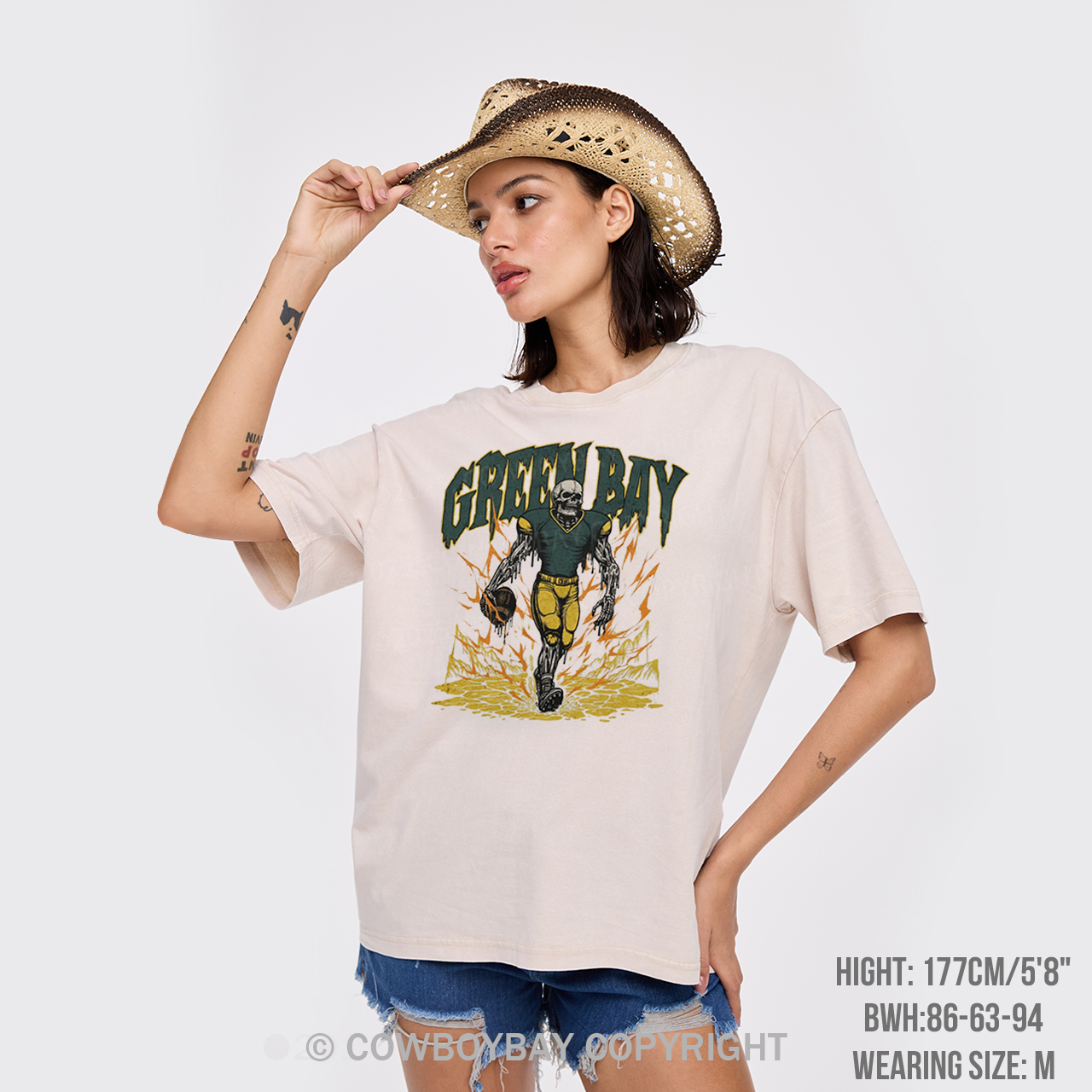 Vintage Skeleton Football Garment-dye Tees