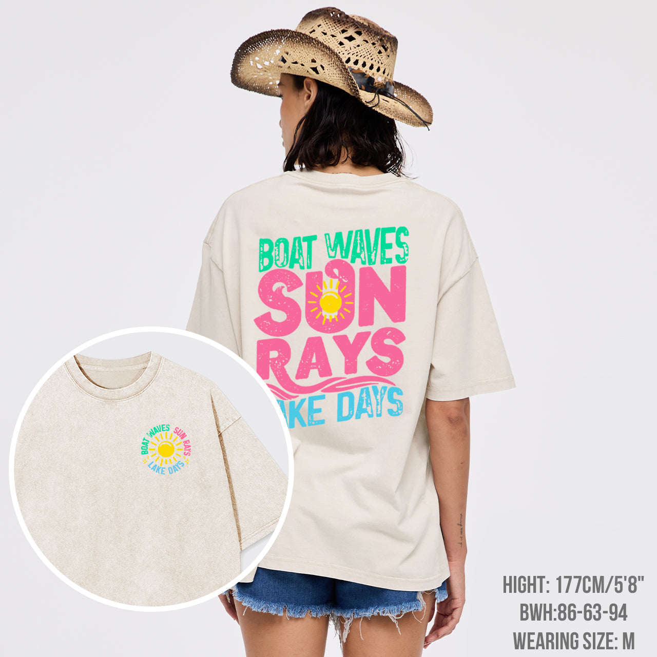 Boat Waves Sun Rays Lake Days Garment-dye Tees