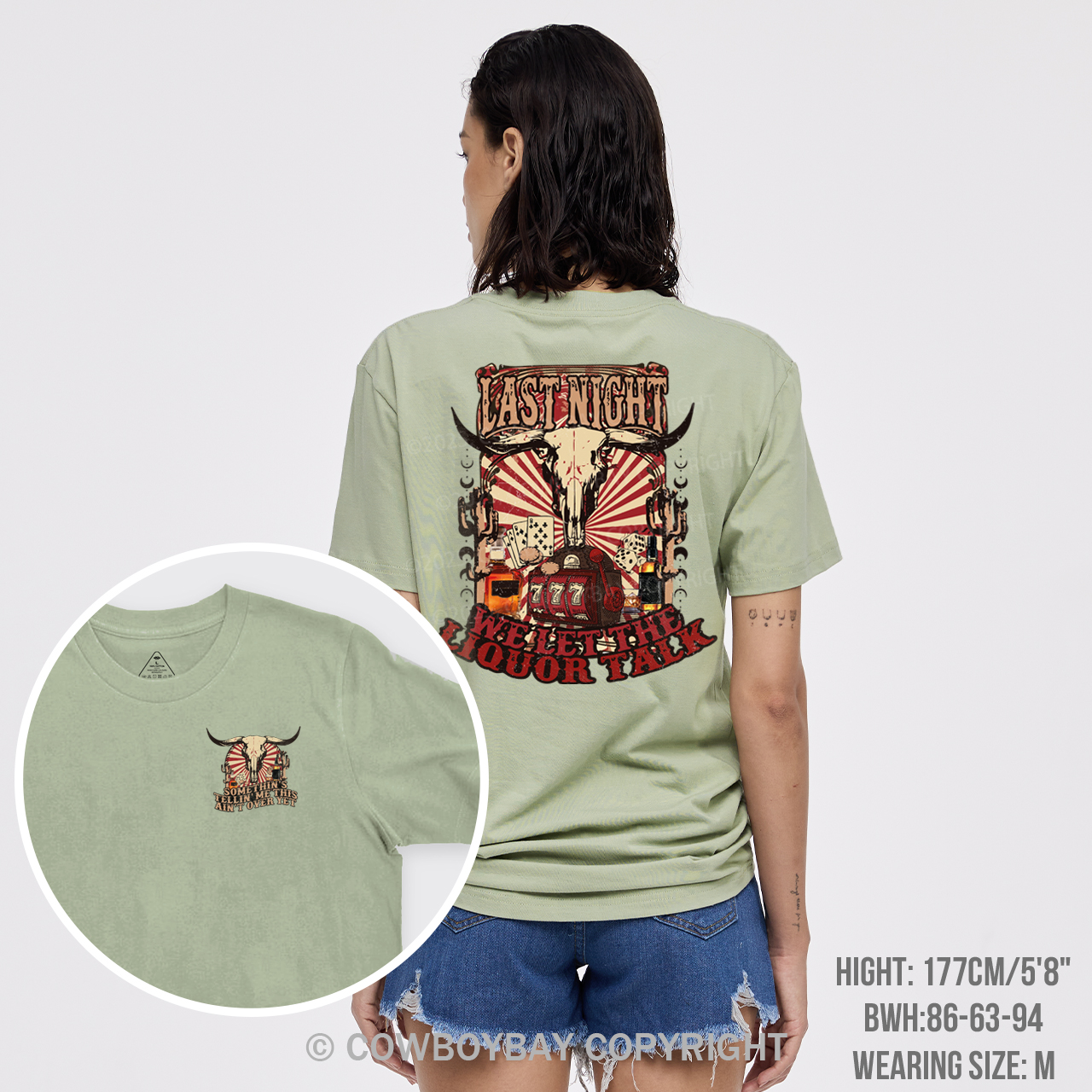 Last Night Welet The Liquor Talk Retro Cowboy T-Shirts